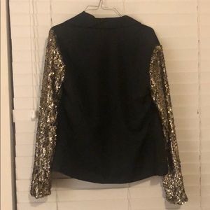 Black & Gold Sequin Sleeve Shacket main image 1